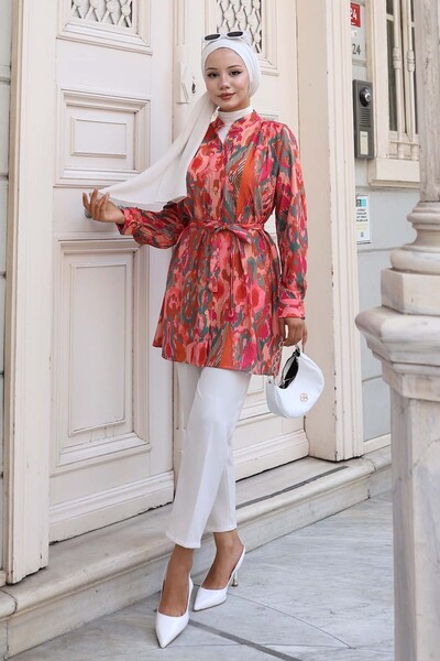 benguen Πλακάκι πουκάμισου Hijab με σχέδιο 704