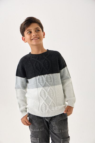 Nisrakids Color Gradient Boys' Knitwear Sweater - Modern and Comfortable Design