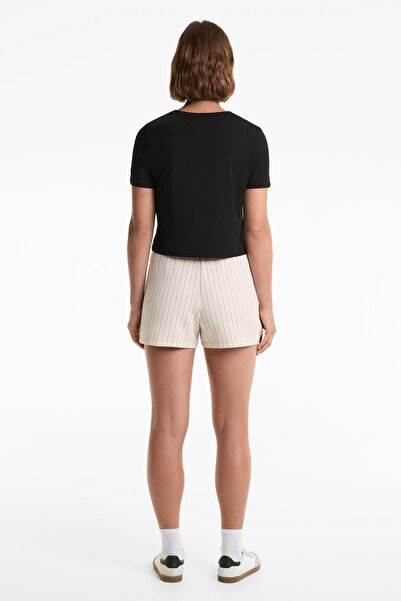 Oysho Lyocell blend short-sleeved crop T-shirt