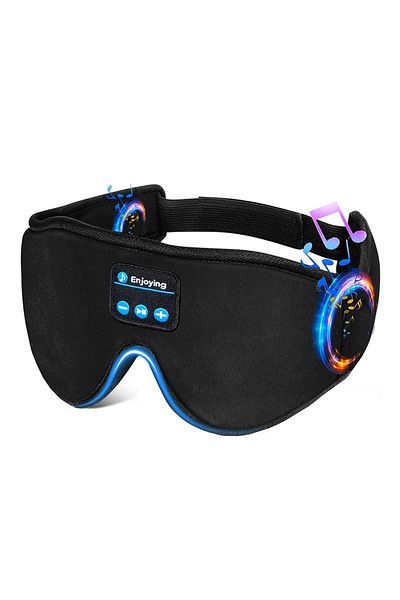 OEM Mască de somn 3D cu căști wireless, Bluetooth, reglabilă, bumbac, unisex, neagră