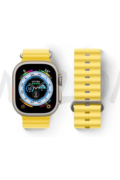 D&K WONDER D&K Ocean silicone strap, for Apple Watch Ultra/8/7/6/5/4/3, Display 49/45/44/42 mm, Yellow