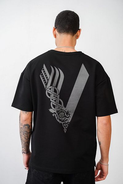 king brich Μπλουζάκι με στάμπα Vikings Unisex Oversize