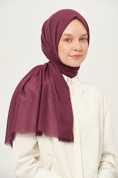 Madame Polo Plain Cheesecloth Shawl Thin Lightweight Summer Shawl Plum
