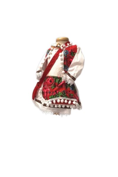 OEM Traditional costume for girls, 5 pieces, shirt, hat, bag, vest, scarf, 4-5 years