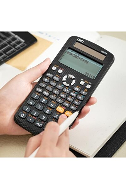 Deli آلة حاسبة علمية ED991EX -552F-10+2 رقم - سوداء - مثالية للاستخدام الأكاديمي والمهني