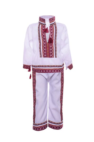 OEM Boys' folk costume, 2 pieces, white blouse and trousers, 5-6 years