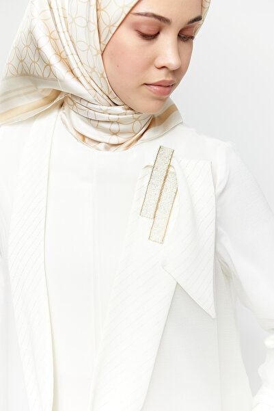 Setrms Broş Detaylı Organze Davet Elbise