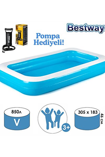 BESTWAY 62002 Pompalı-Bestway 54150, Jumbo Deluxe Şişme Aile Havuz