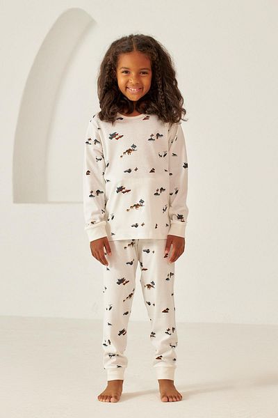 Katia&Bony Safarii Pattern Children's Pajama Set Ecru
