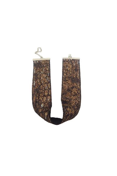 SYAZE Thin Woven Choker with Sequin Detail - 4 cm Width