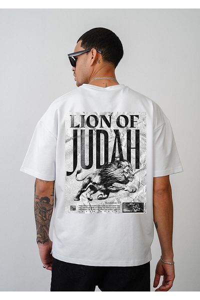 king brich Μπλουζάκι Lion Of Judah με στάμπα Unisex Oversize