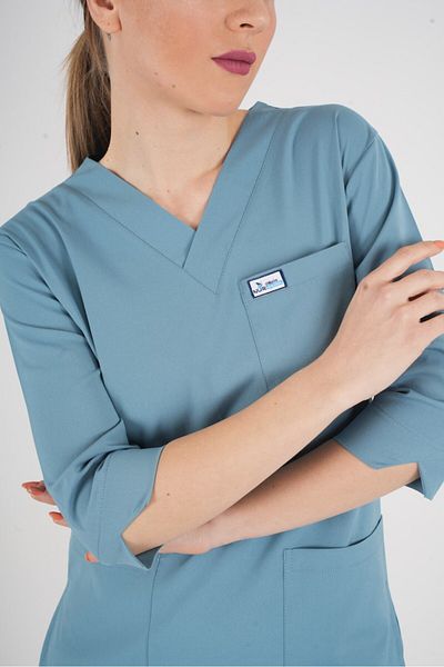Nur Medikal Giyim Unisex Cool Petrol Blue Violet Model Scrubs Costum Doctor Asistentă Uniformă