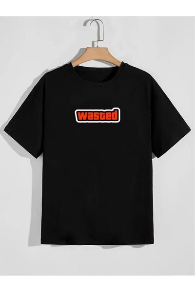 İnazuma Outdoors تيشيرت أسود فضفاض للجنسين، مطبوع عليه رسومات، بياقة دائرية و...