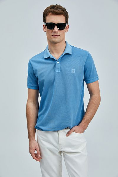 Lufian Ανδρικό μπλουζάκι πόλο Vernon Smart Indigo