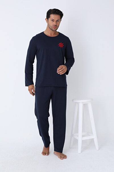 ELİTOL Ανδρικό σετ πιτζάμες με μακρυμάνικο πλεκτό