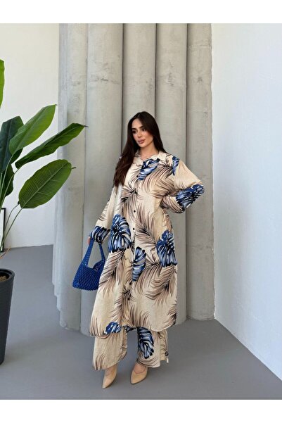 PREMİER VİE Kimono Suit Elastic Waist Panatalon Viscose Fabric