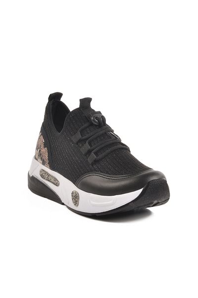 AYK'S Pantofi casual de damă din plasă alb-negru 702417 Z