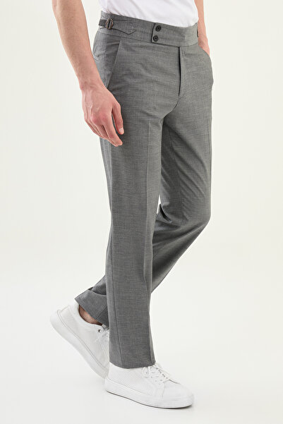 Mcr Düz Slim Fit Beli Tokalı Erkek Pantolon Antrasit - 38319.25Y