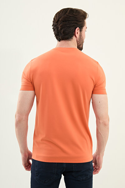 Mcr Ανδρικό μπλουζάκι Basic Slim Fit Crew Neck Πορτοκαλί - 36863.25Y