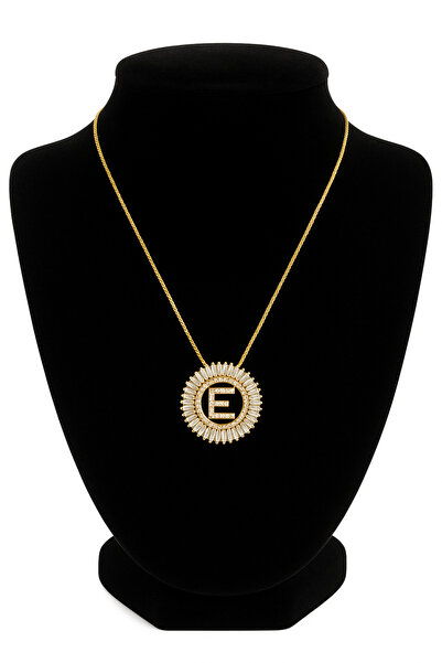 Bittox Yeni Sezon Kristal Taşlı Harfli Paslanmaz Altın Renkli Çelik Kolye- Ga...