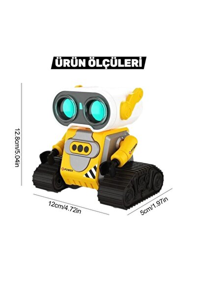 YILDIRIM OYUNCAK Uzaktan Kumandalı Sesli Işıklı Full Fonksiyon Müzikli 13 cm Sevimli Robot-360 Derece Rotasyon Robot