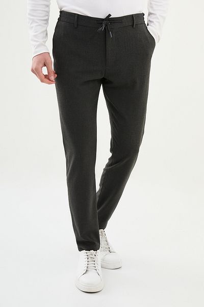 Mcr Straight Super Slim Fit Drawstring Men's Trousers Anthracite - 38145.23Y