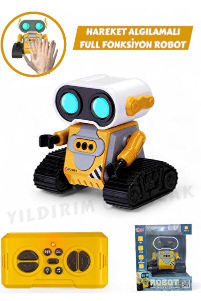 YILDIRIM OYUNCAK Uzaktan Kumandalı Sesli Işıklı Full Fonksiyon Müzikli 13 cm Sevimli Robot-360 Derece Rotasyon Robot