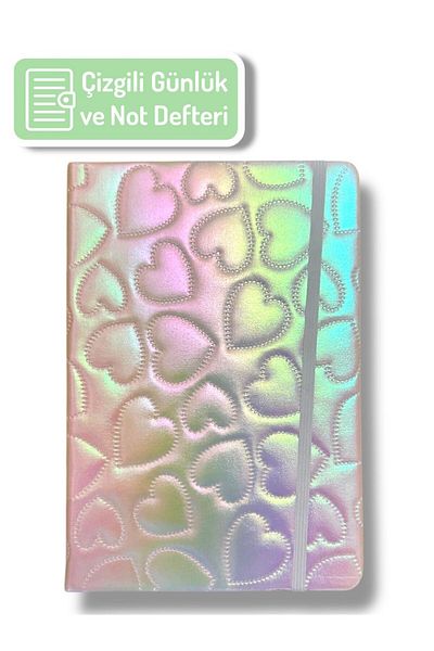 madam gold Heart Daily or Notepad Lined 80 Sheets with Rubber