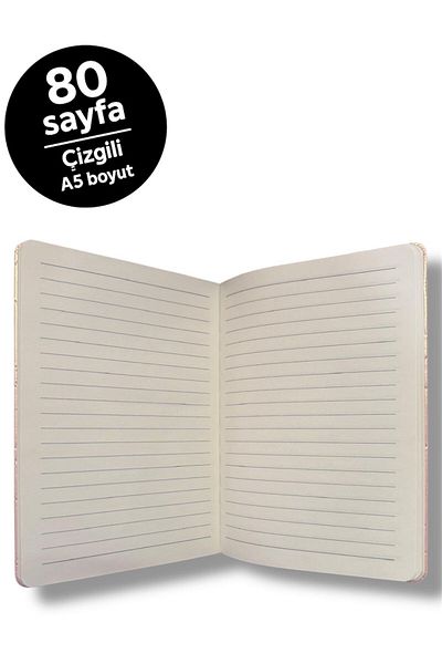 madam gold Heart Daily or Notepad Lined 80 Sheets with Rubber