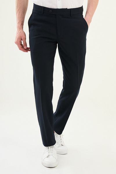 Mcr Straight Slim Fit Classic Men's Trousers Navy Blue - 38320.25Y