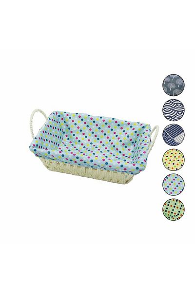 FRD GROUP Rectangular Colorful Woven Wicked Bread Basket (5235)
