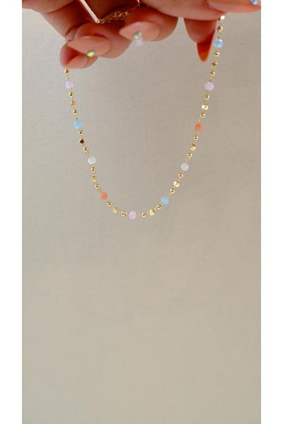 Jerie Gold Soft Crystal Bead Anklet