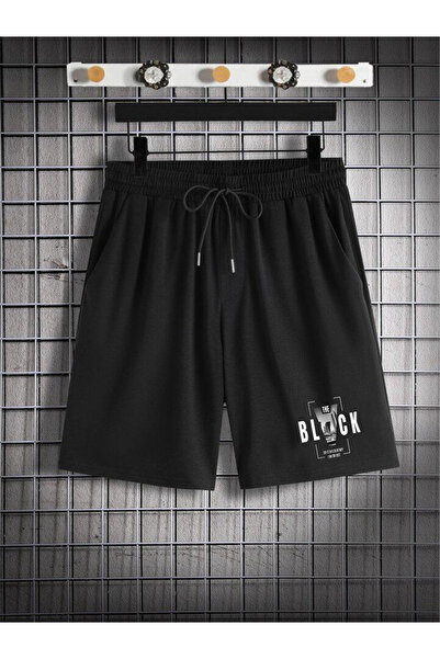 dont quıt Ανδρικό Μαύρο Σορτς & T-shirt 2 τεμαχίων Οβάλ κοπής THE BLACK