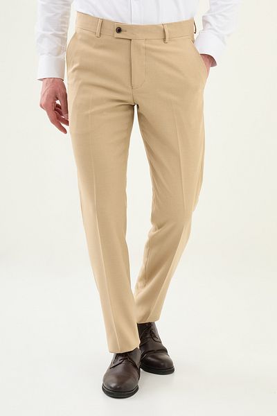 Mcr Patterned Slim Fit Classic Men's Trousers Beige - 38321.25Y