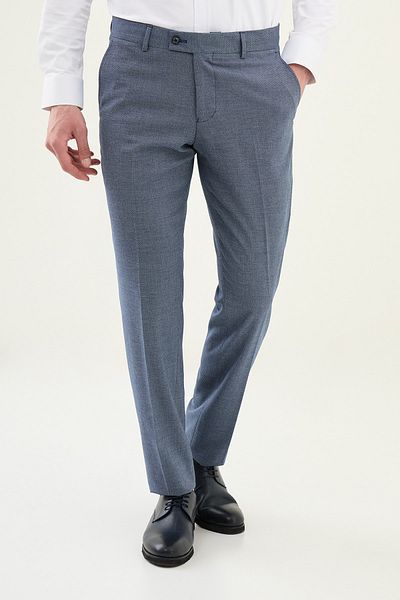Mcr Patterned Slim Fit Classic Men's Trousers Navy Blue - 38321.25Y