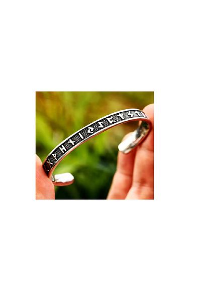 Viking Nordic Mythology Vegvisir Runic Alphabet Tarnish&Rust Free Steel Bracelet
