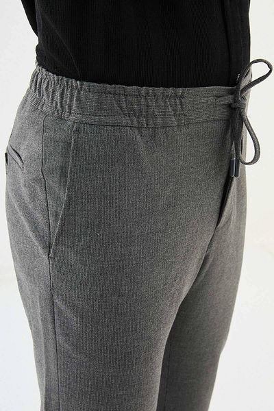 Mcr Striped Super Slim Fit Elastic Waist Drawstring Men's Trousers Gray - 38287.24K