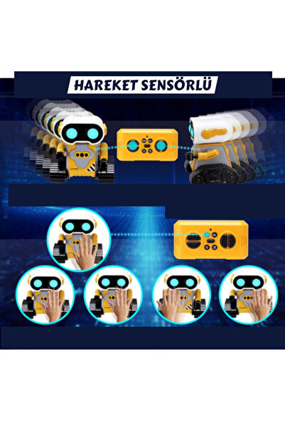 YILDIRIM OYUNCAK Uzaktan Kumandalı Sesli Işıklı Full Fonksiyon Müzikli 13 cm Sevimli Robot-360 Derece Rotasyon Robot