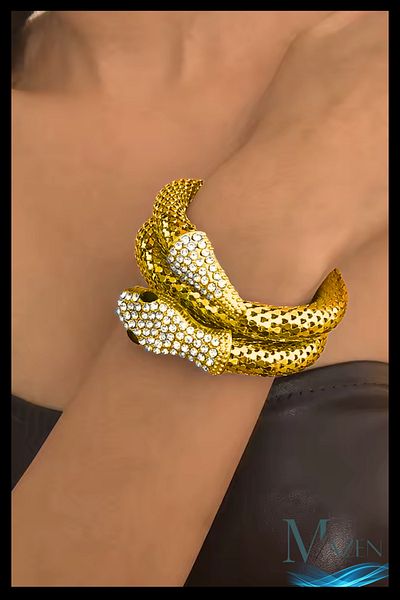 MAZEN Snake Model Spiral Bracelet |   Suitable for Wrist to Elbow |   Adjustable Metal |   Women's Accessories