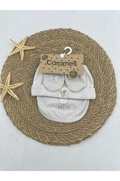 Caramell Accessories Set of 3 (Beanie Hat Gloves)