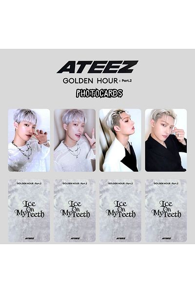 Kpop Dünyasi مجموعة بطاقات الصور الفوتوغرافية ATEEZ Mingi '' Golden Hour: Pt2 ''