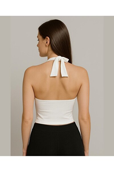 İntive Lingerie Intive V Neck Removable Pad Halter Neck Croptop/Bustier