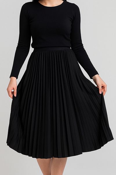 FOR WOMEN Short Pleated Midi Skirt