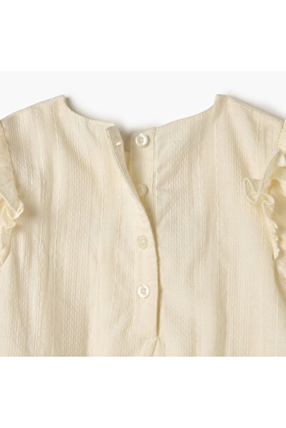 giggles Floral Embroidered Top with Puff Sleeves