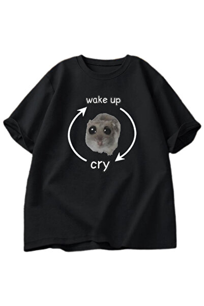 Tarzsokak Tricou cu grafică Funny Mouse Wake Up Cry Meme pentru femei, tricou...