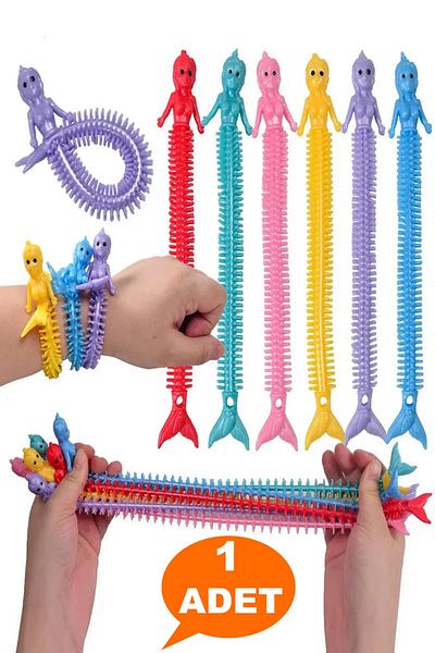 Bundeba 1Pc Stress Relief Toy Mermaid Squishy Succhi Sensory Stretchy Soft Pool Beach Toy