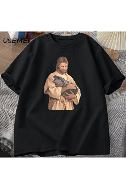 Tarzsokak Smešan meme Isus drži Moo Deng prdeže Žene nilski konji Moo Moo Dan...