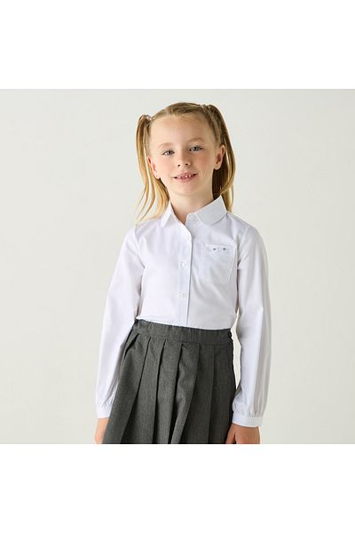 Juniors Solid Shirt with Long Sleeves and Chest Pocket
