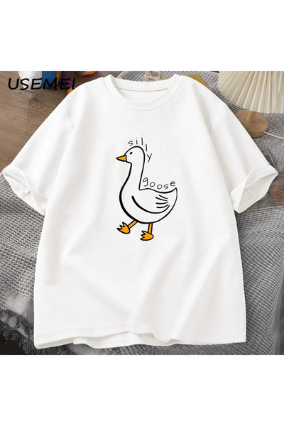 Tarzsokak تي شيرت برقبة دائرية من Aptal Goose University ملابس رجالية تي شيرت...