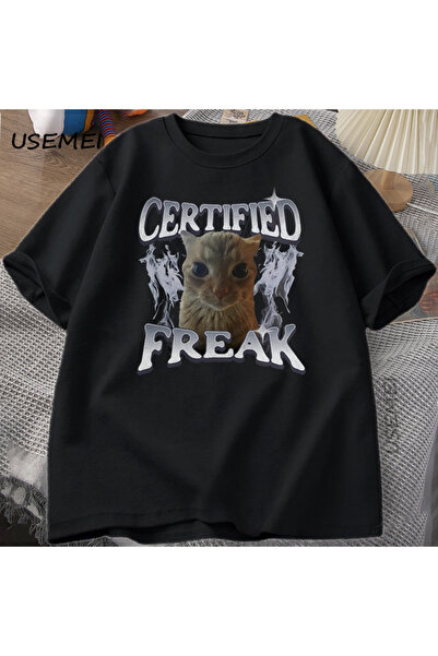 Tarzsokak تي شيرت معتمد من Freak Funny Cat Meme للرجال والنساء تي شيرت برسوما...